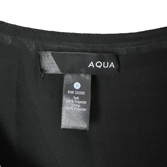 Aqua - Boho Black White Embroidered Long Sheer Sleeve Peasant Top Blouse Small - Picture 5 of 6